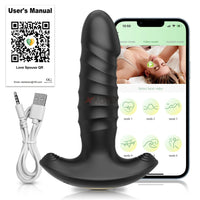 APP Thrusting Anal Vibrator for Adult Massager Telescopic Dildo Wireless Butt Plug Gay Sex Toy for Adult Sex Products