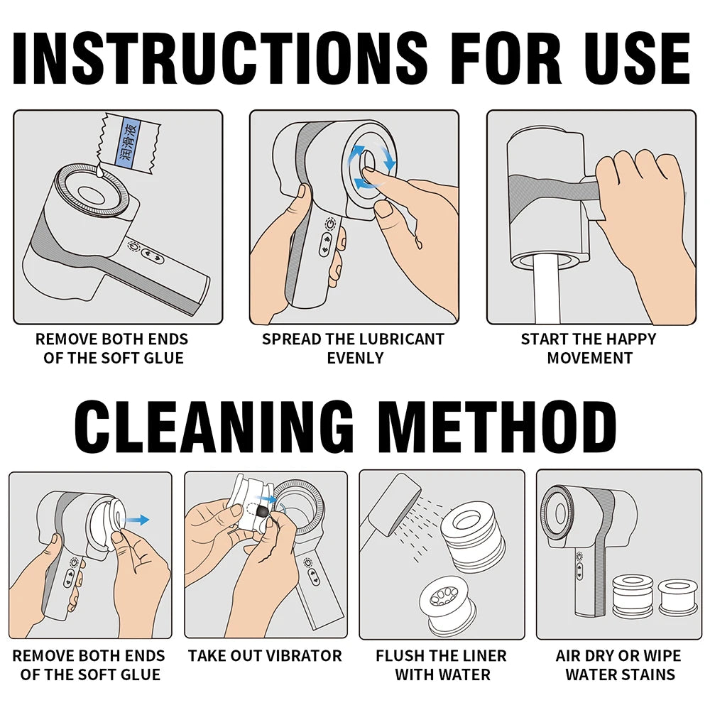 Male Masturbation Cup Handle Design Dual-sleeve Automatic Telescopic Rotating Vibrating Blowjob Sex Toys Penis Stroker For Men