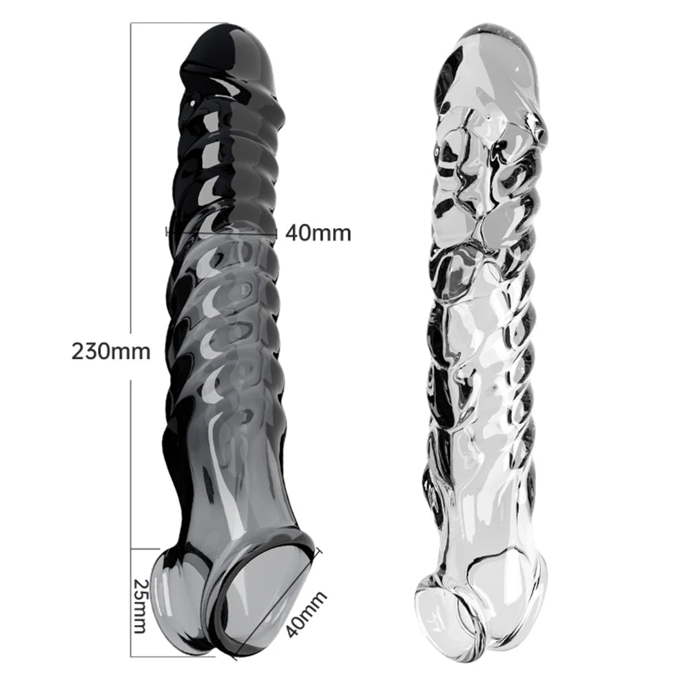 Male Enlargement Delay Vibrators  Penis Sleeve Extensions Condom Cock Ring Vibrating Clits Massager Sexy Adult Sex Toys For Men