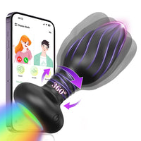 360° Rotation LED Butt Plug for Men Wiggle Vibrating Prostate Massager Gay APP Anal Vibrator Anal Plug Sex Toy for Couples