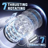 Automatic Male Masturbator Penis Pump Realistic Electric Stroker Sucking Vibrator Thrusting Rotating Licking Sex Toys for Men