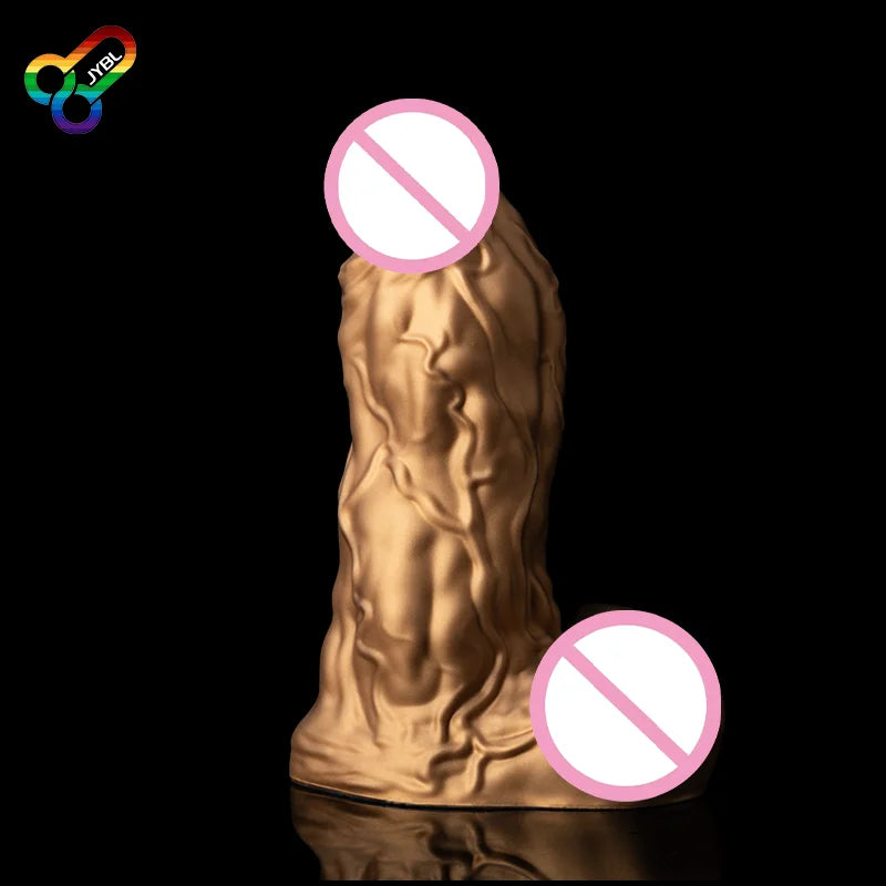 JYBL Warrior Platinum Soft Plug Dildos Silicone Sex Toys for Couples Unisex Phthalate-Free Vibrating