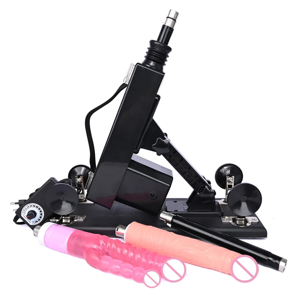ROUGH BEAST Sex Machine for Women Automatic Men Hand Free Masturbation Machine With 3XLR Dildos Attachments Telescopic Sex Toys