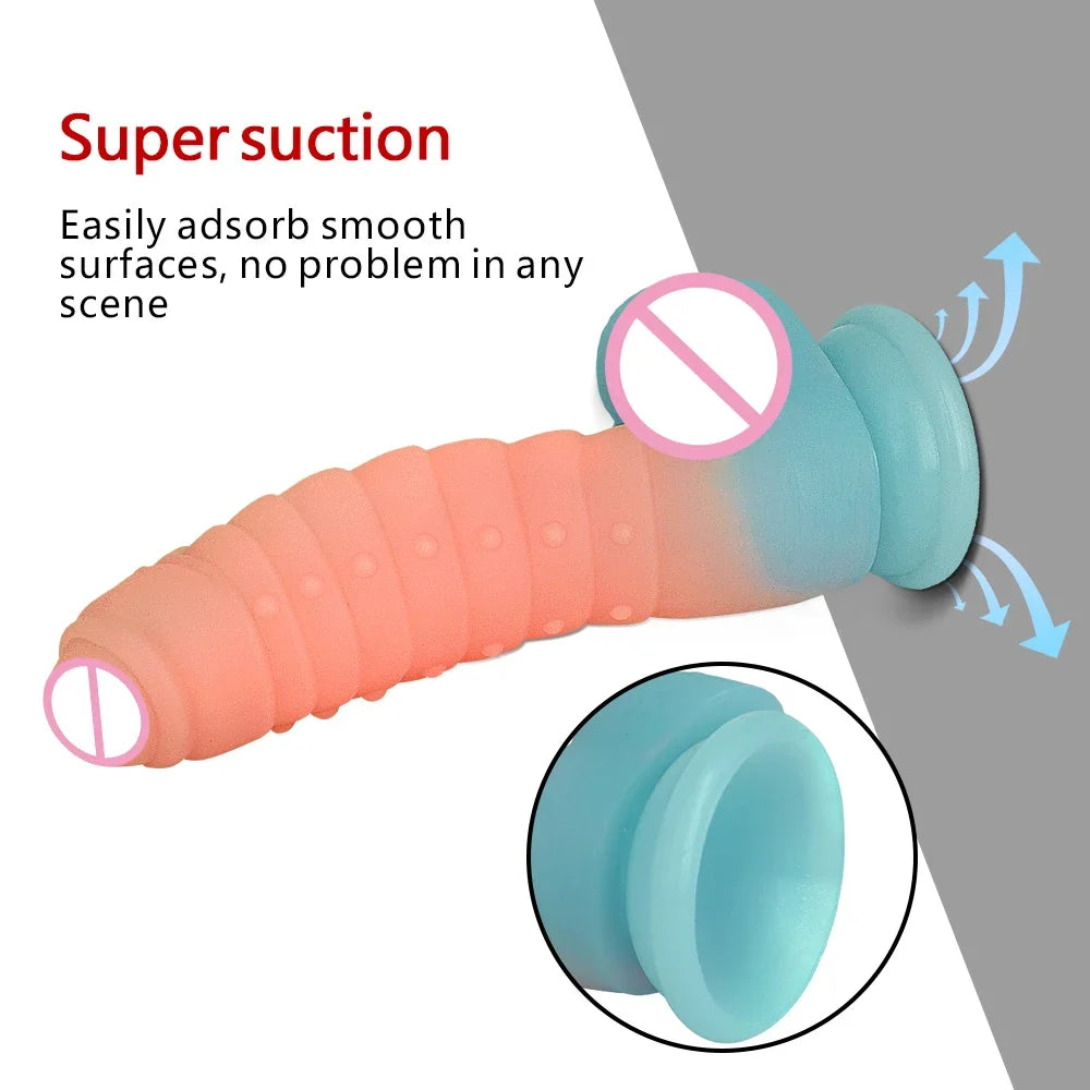 Luminous Silicone Material Dildos Fluorescent Fake Penis Big Dick Male Genitalia Sex Toy For 18 Adult Women Wife Gift Girlfriend