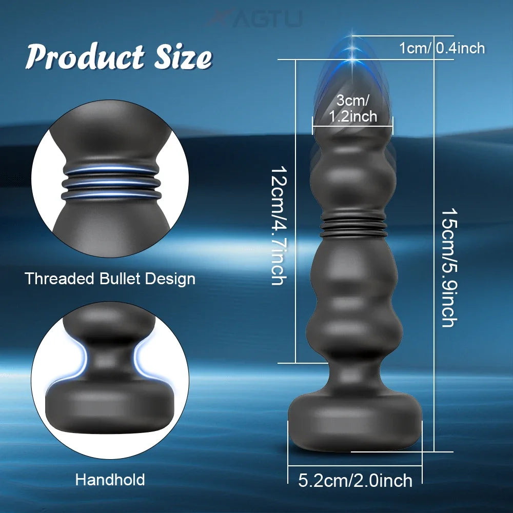 Thrusting Anal Plug Vibrator Anal Beads Male Prostate Massager Telescopic Vibrating Butt Plug Stimulator Sex Toys for Women Men
