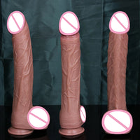 Realistic Soft Fake Penis 14 Inches Long Double Silicone Dildo Male Genitals Masturbation Suction Cup Cock Woman Anal Sex Toy