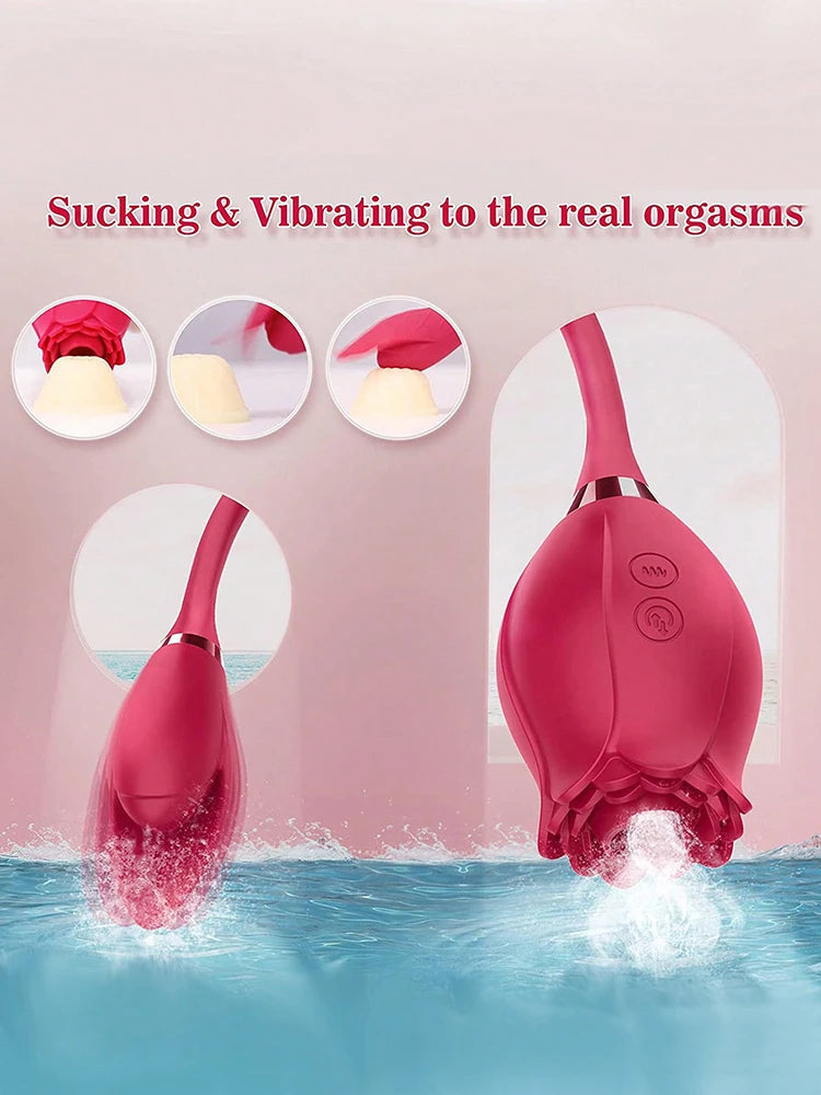 Rose Vibrator Egg For Women Clitoris Suction Stimul Nipple Vagina Sucker Dildo Masturbators Sex Toys For Adults 18 Masturbator
