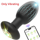 360° Rotation LED Butt Plug for Men Wiggle Vibrating Prostate Massager Gay APP Anal Vibrator Anal Plug Sex Toy for Couples
