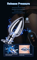 Remote Control Metal Anal Plug Vibrating Electric Shock Stimulator - Steel Adult Sex Toy for Couples, Butt Plug for Men Women