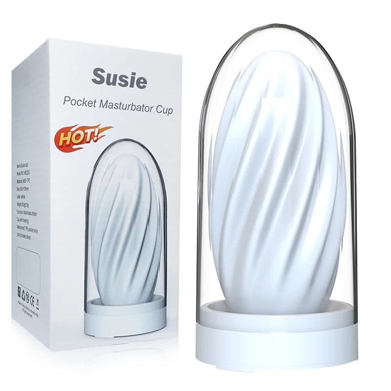 Heated Temperature Controlled Male Masturbation Trainer Cup with Manual Free Drawing Insertion for Climax Self-Pleasure  NM