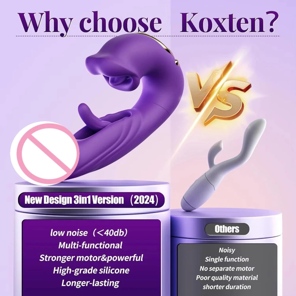 Redshark Remote Control G-Spot Vibrator for Women 7 Flapping & 5 Licking Sucking Modes USB Powered Dildo Sex Toy