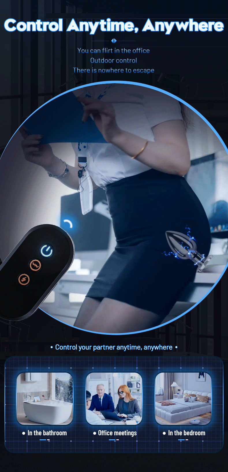 Remote Control Metal Anal Plug Vibrating Electric Shock Stimulator - Steel Adult Sex Toy for Couples, Butt Plug for Men Women