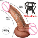 Big Dildo Super Soft with Strong Suction Cup Hand-Free Play Vagina G-spot Black Realistic Silicone Sex Toy for Women Men