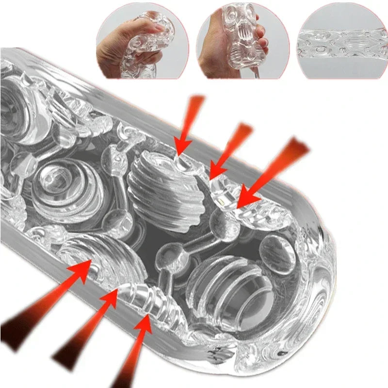 Glans Sucking Delay Exerciser Transparent Male Masturbator Cup Pussy Vaginal Sex Toys Adults Erotic for Men Penis Pump Man Gift