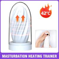 Heated Temperature Controlled Male Masturbation Trainer Cup with Manual Free Drawing Insertion for Climax Self-Pleasure  NM