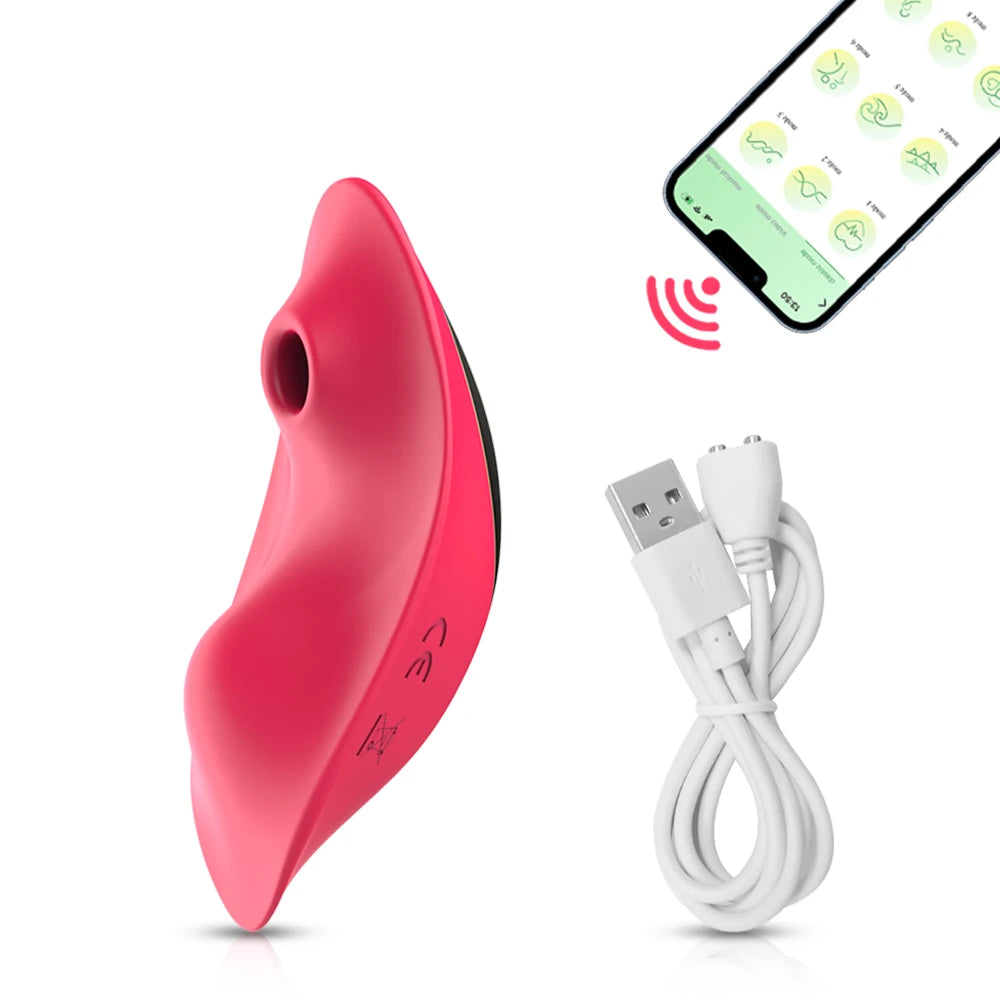 Bluetooth APP Wearable Sucking Vibrator for Women 's Panties Clit Sucker Clitoris Stimulator Adult Goods Sex Toy for Female