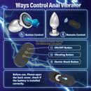 Remote Control Metal Anal Plug Vibrating Electric Shock Stimulator - Steel Adult Sex Toy for Couples, Butt Plug for Men Women