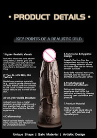 JYBL TITAN Liquid Silicone Dildo Soft Plug Adult Toy for Men Realistic Design Vibrating Option Available in Multiple Sizes