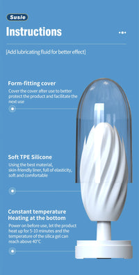 Heated Temperature Controlled Male Masturbation Trainer Cup with Manual Free Drawing Insertion for Climax Self-Pleasure  NM