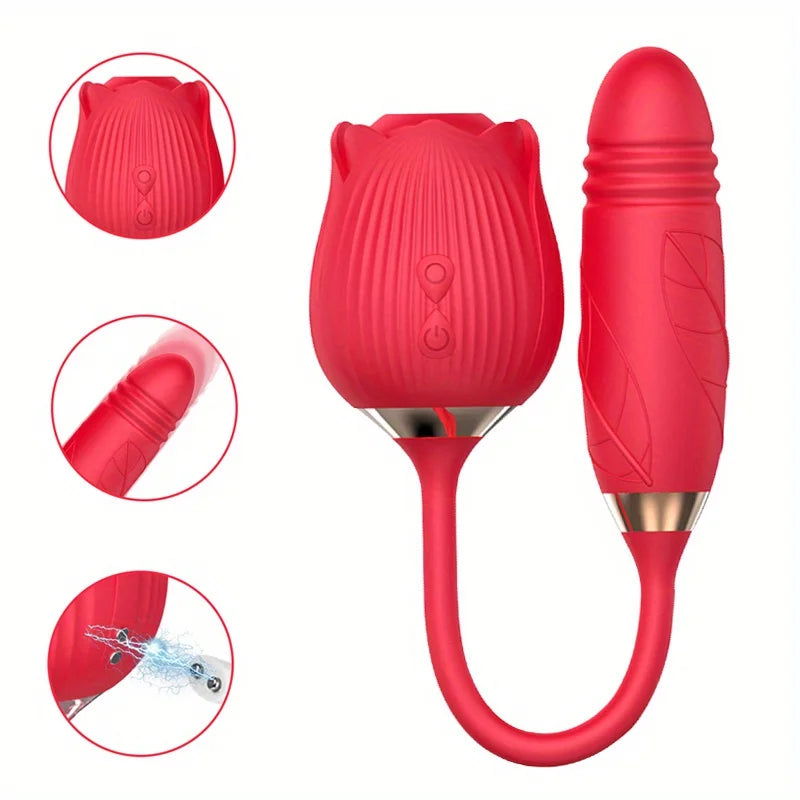 Rose Vibrator Egg For Women Clitoris Suction Stimul Nipple Vagina Sucker Dildo Masturbators Sex Toys For Adults 18 Masturbator