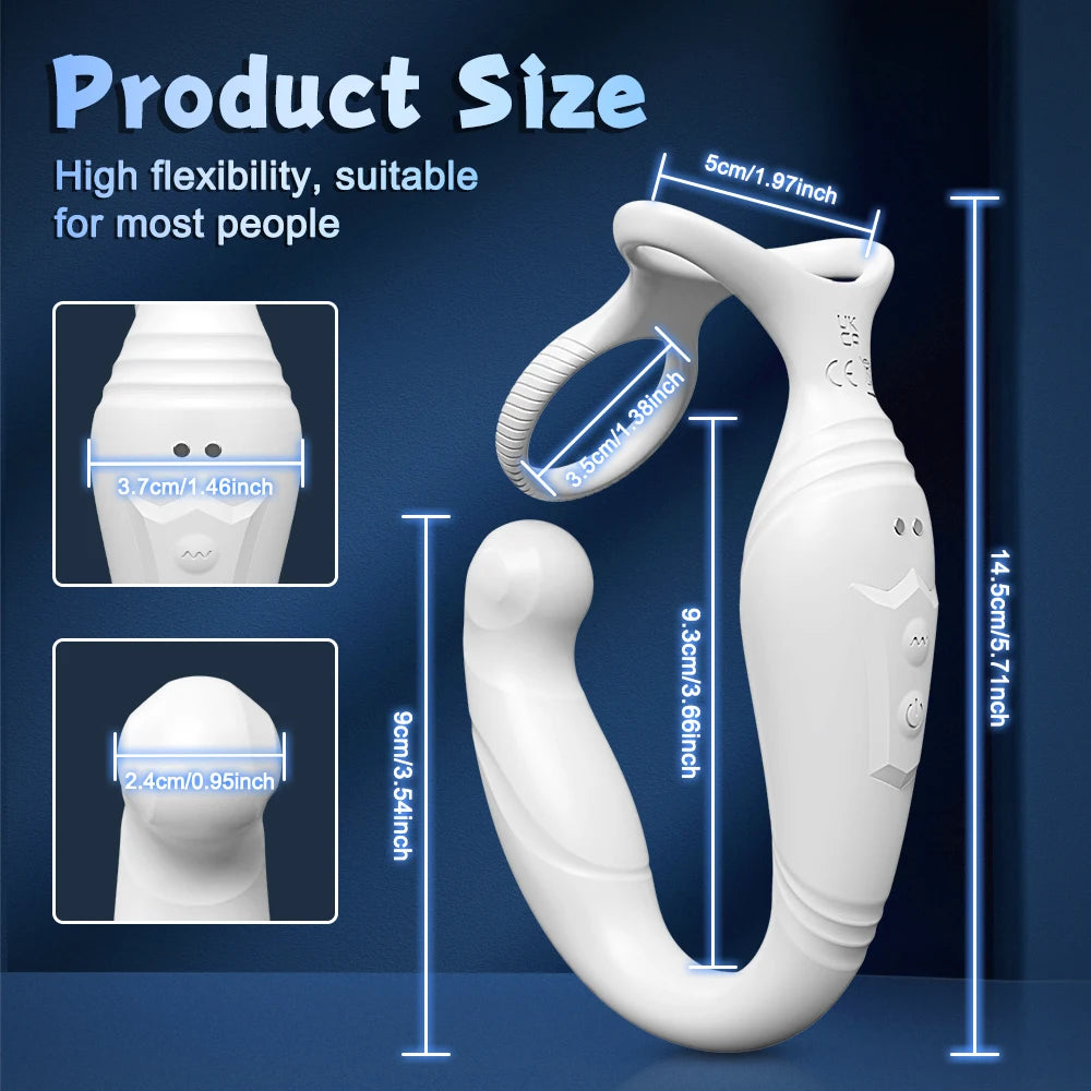 Male Sex Toys Rotating Anal Vibrator Prostate Massager Dual Penis Ring Cock Rings Anal Butt Plug Vibrators Anal Toys for Men 18+