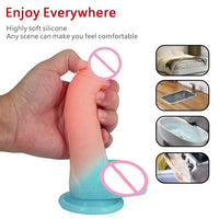 Luminous Silicone Material Dildos Fluorescent Fake Penis Big Dick Male Genitalia Sex Toy For 18 Adult Women Wife Gift Girlfriend