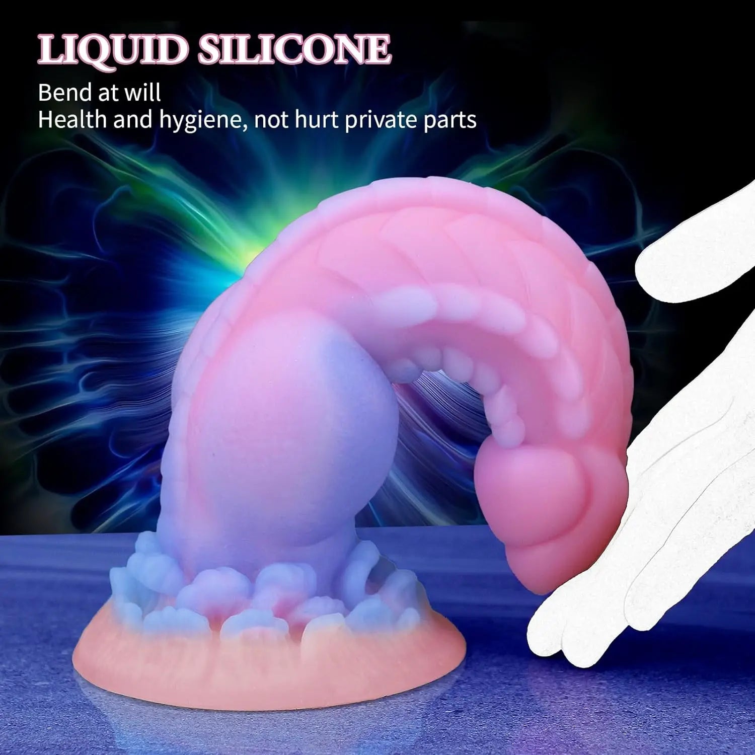 Realistic Dog Dildo 8.5inch Fantasy Monster Dildos Luminous Silicone Thick Pink Dildo Anal Toy with Suction Cup for Women Men