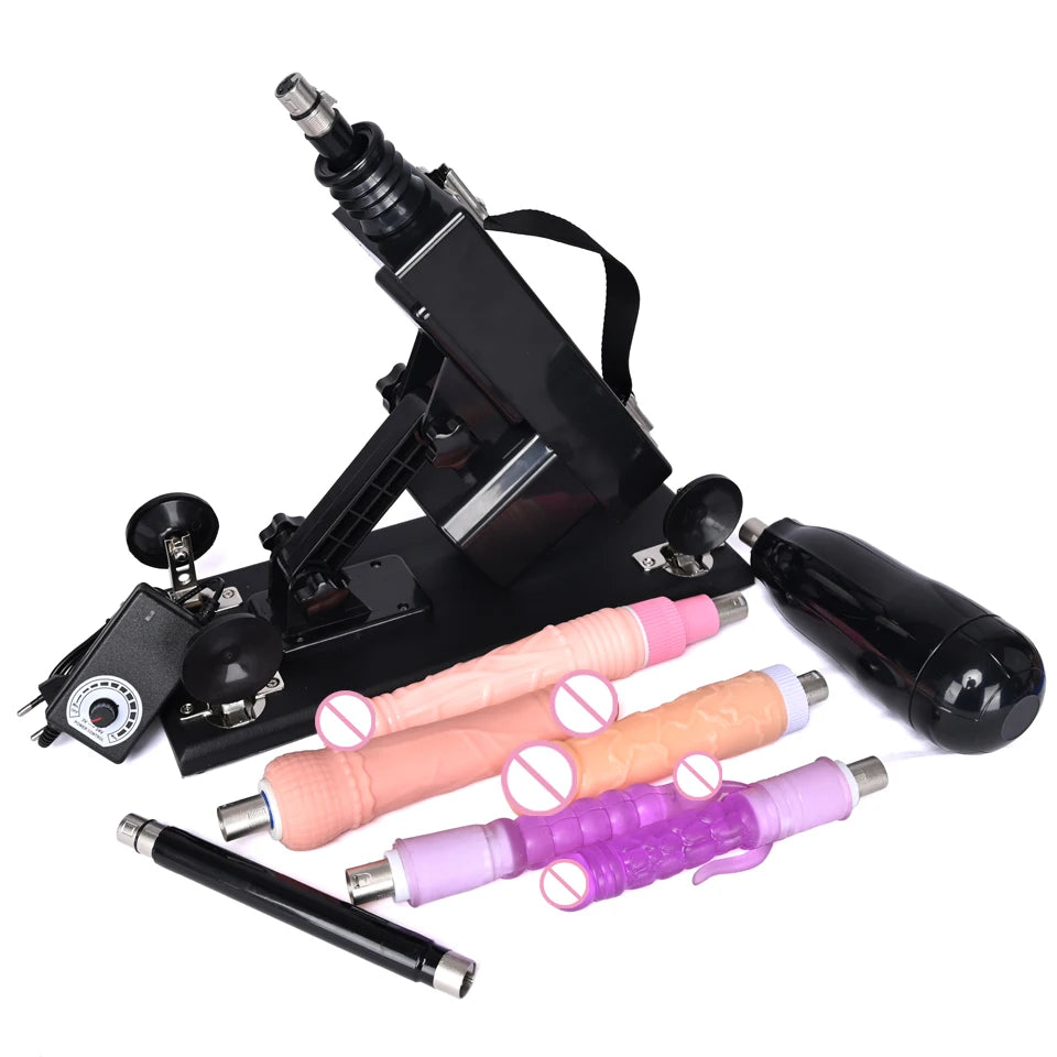 ROUGH BEAST Sex Machine for Women Automatic Men Hand Free Masturbation Machine With 3XLR Dildos Attachments Telescopic Sex Toys