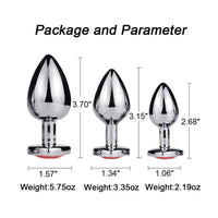 3 Size/set Metal Anal Plug for Women Men Couples Butt Plug Butt Toy Adult Game Masturbator Anal S/M/L Diamond Sex Toy for Adult