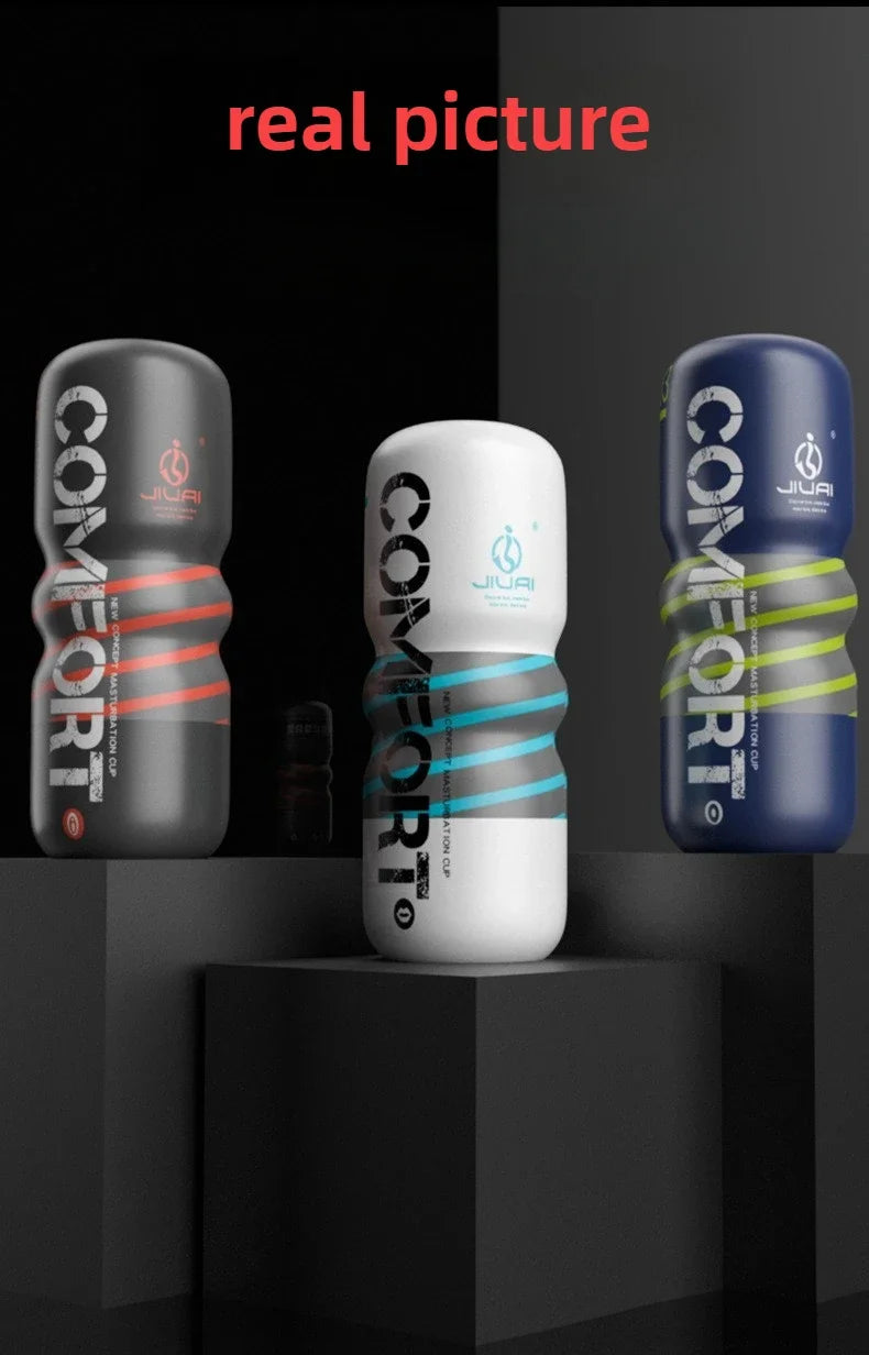 Manual Male Masturbator Soft Rubber Climax Airplane Cup Anal Vagina Mouth Sucking Penis Trainer Adult Sex Toys for Men 18+